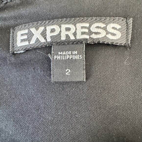 Express Black Lace Pencil Sexy Spaghetti Strap Corset Knee Length Dress Size 2 - Picture 6 of 7